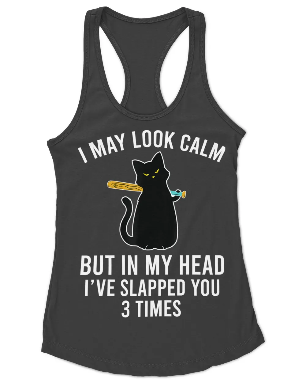 In My Head I've Slapped You 3 Times Funny Black Cat Slap QTCAT140123A10