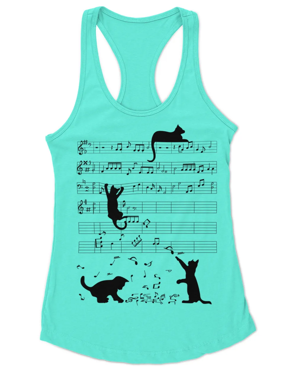 Cute Cat Kitty Playing Music Note Clef Musician Art HOC250323A5