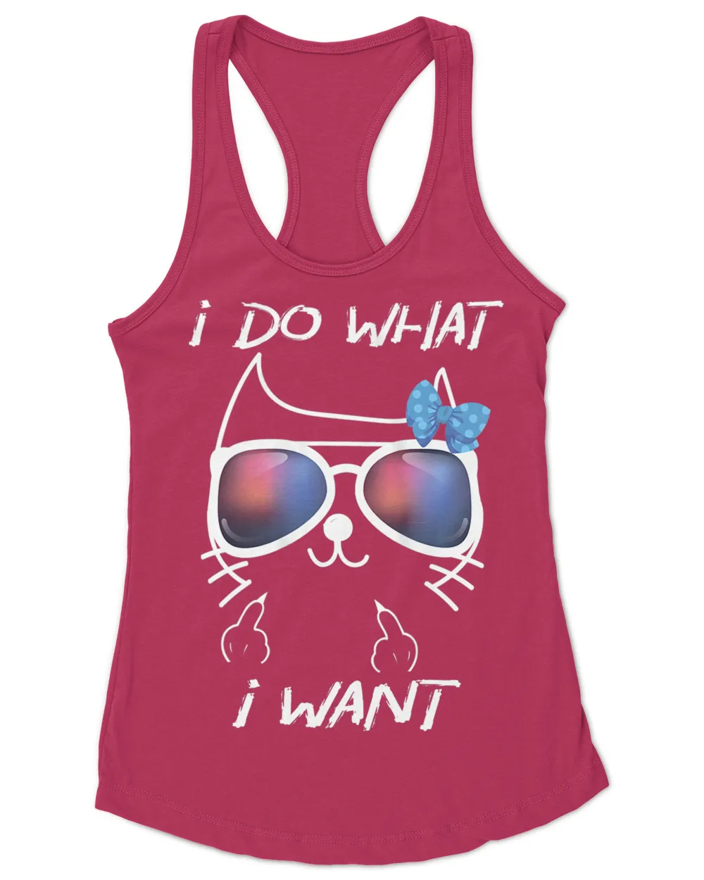 Womens Fun Cat shirt _ I do what I want Cat with glasses Gift Tank Top