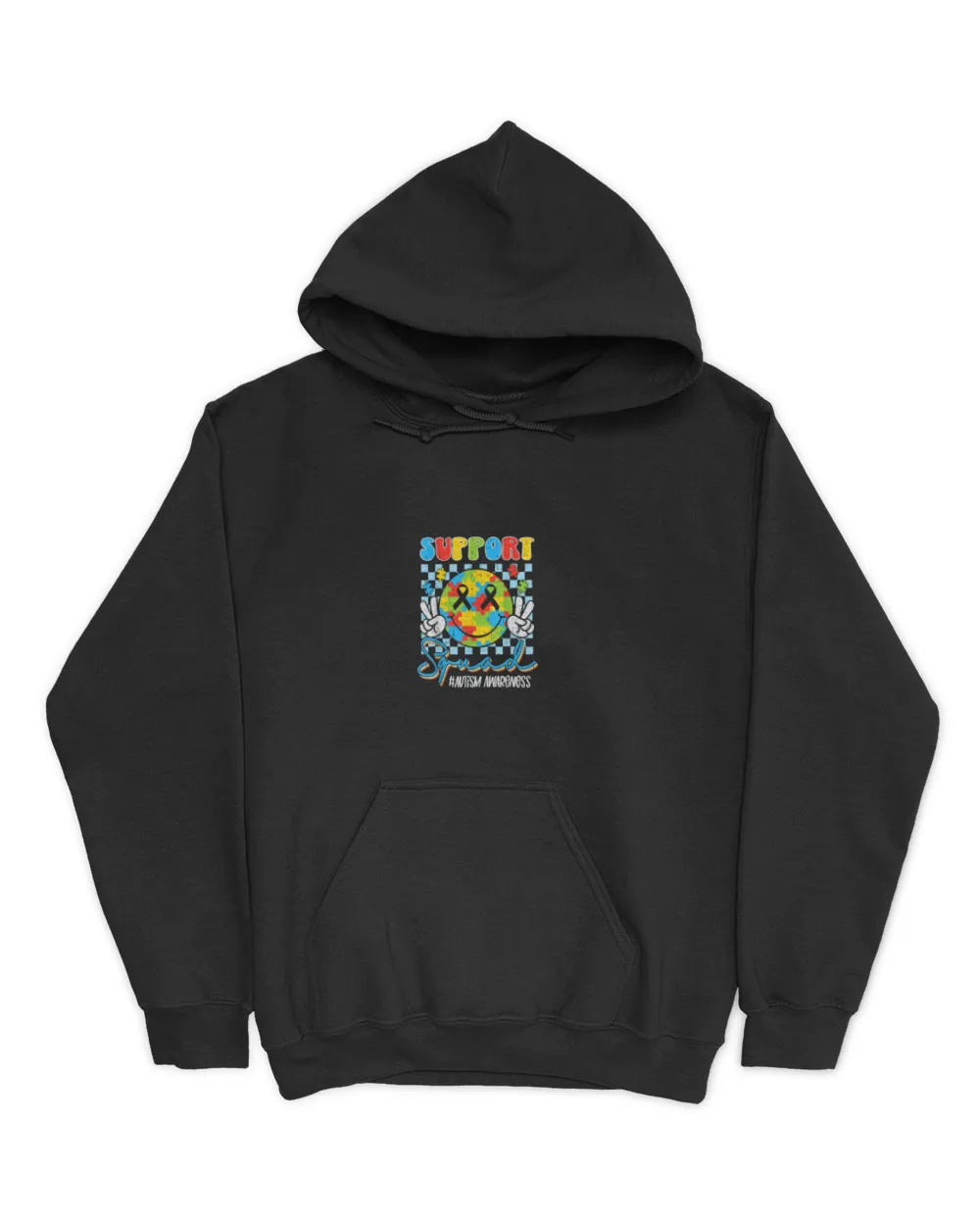 Support Squad Autism Awareness Smile Face Boys Girls Kids T-shirt 1_design