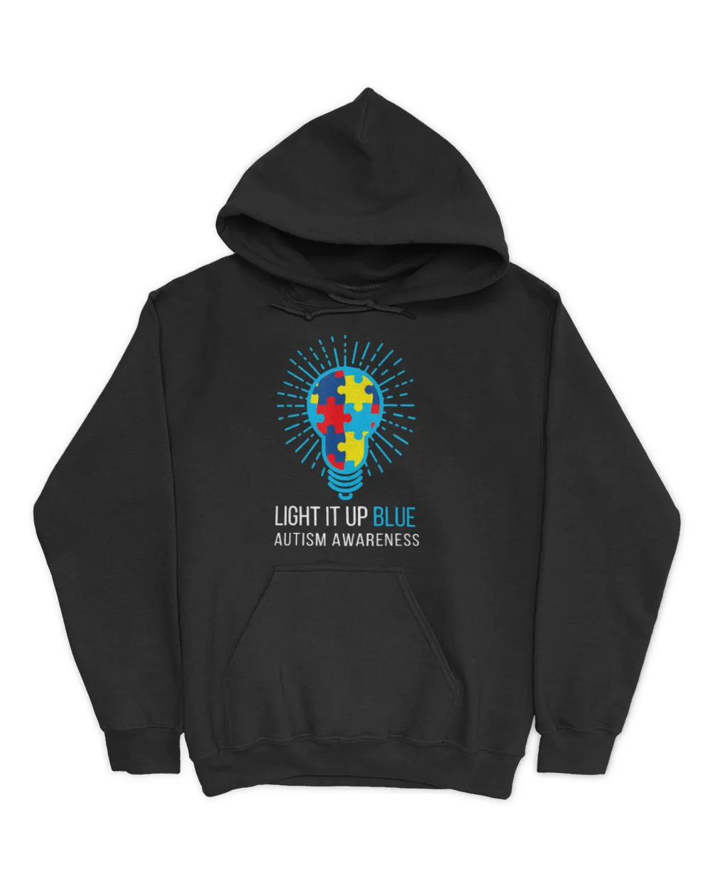 Light It Up Blue Autism Awareness Ribbon Puzzle Pieces