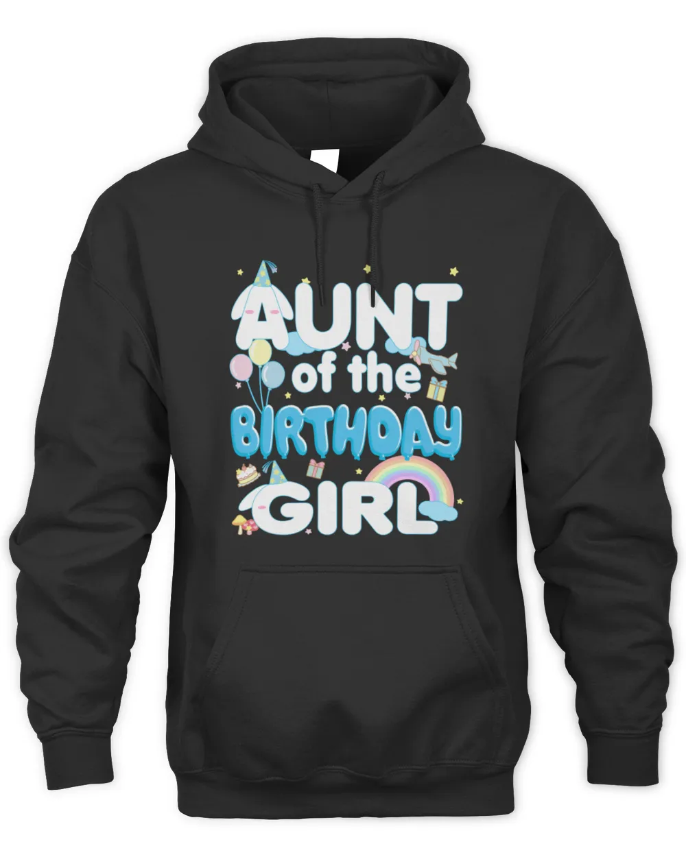 Aunt Of The Cinnamorol Birthday Girl Unisex Hoodie (Overnight) black s