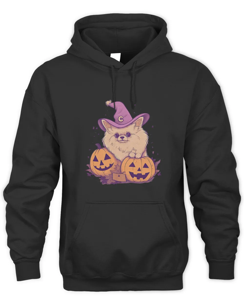 Pumpkin Pomeranian Dog October Fall Autumn Halloween Graphic