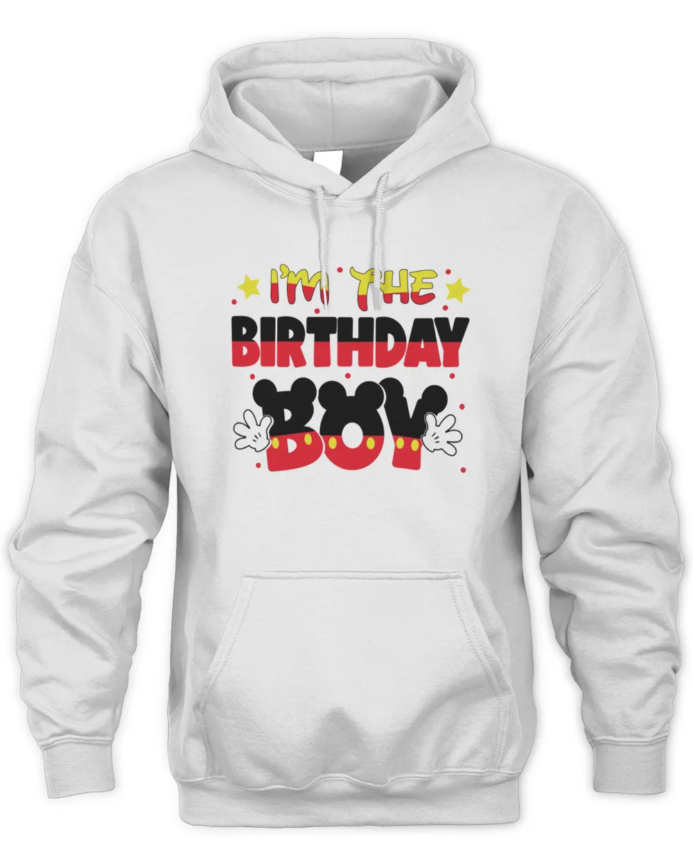 I'm The Birthday Boy Mickey Unisex Hoodie (Overnight) white s