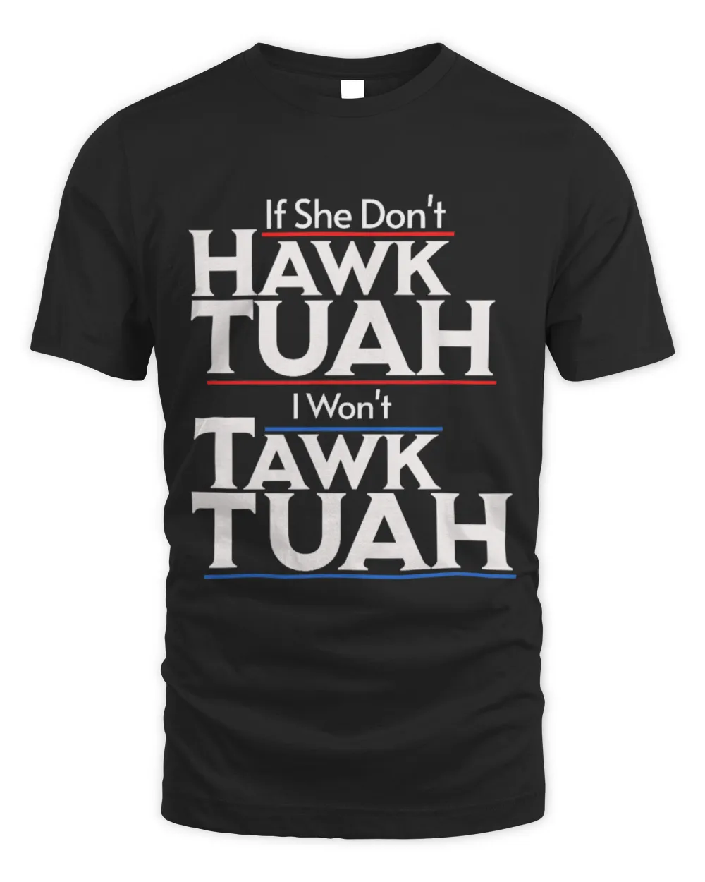If She Wont Hawk Tuah I Wont Tawk Tuah T-Shirt Unisex Standard T-Shirt (Overnight) black s