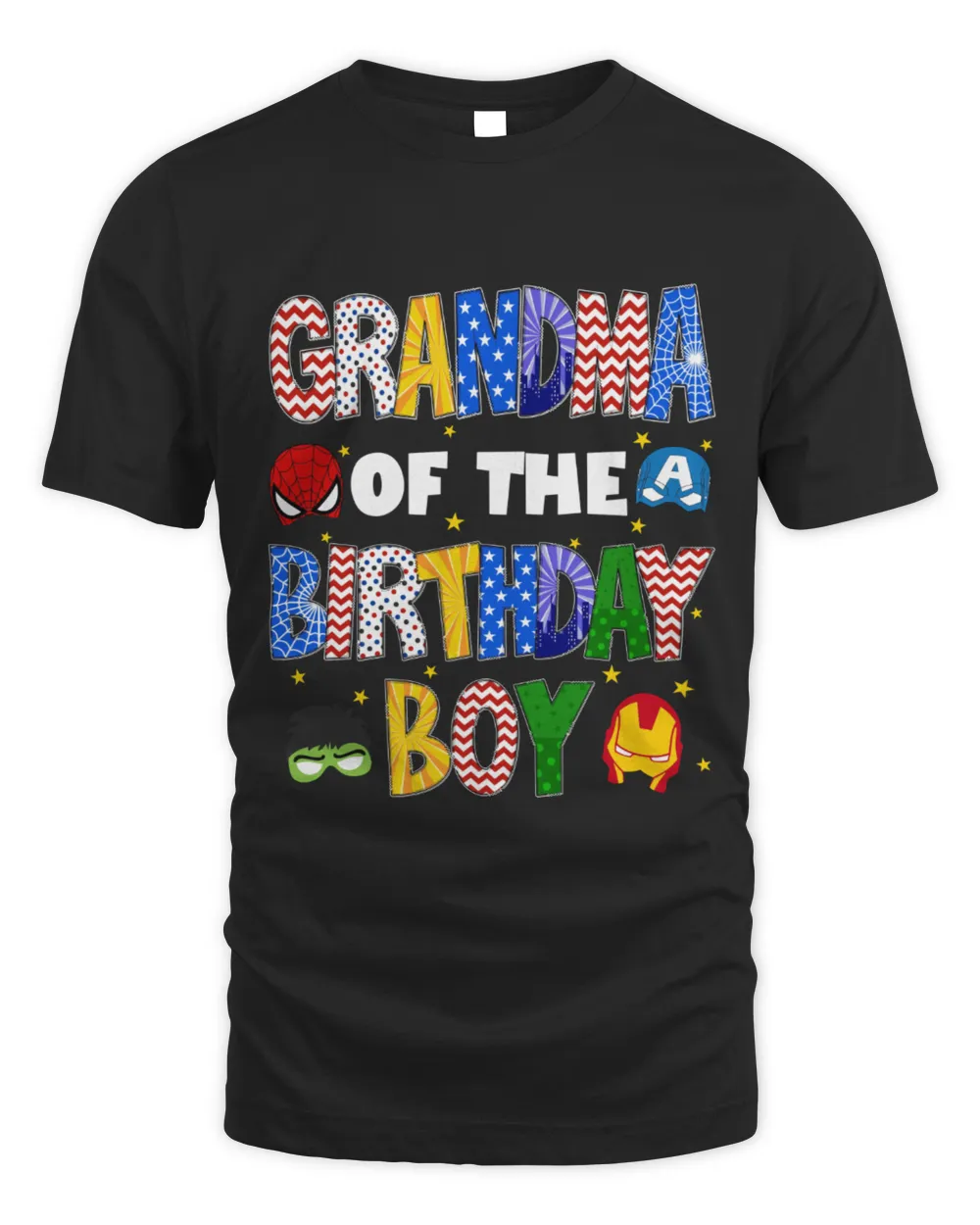 Grandma Of The Hero Birthday Boy Unisex Standard T-Shirt (Overnight) black s