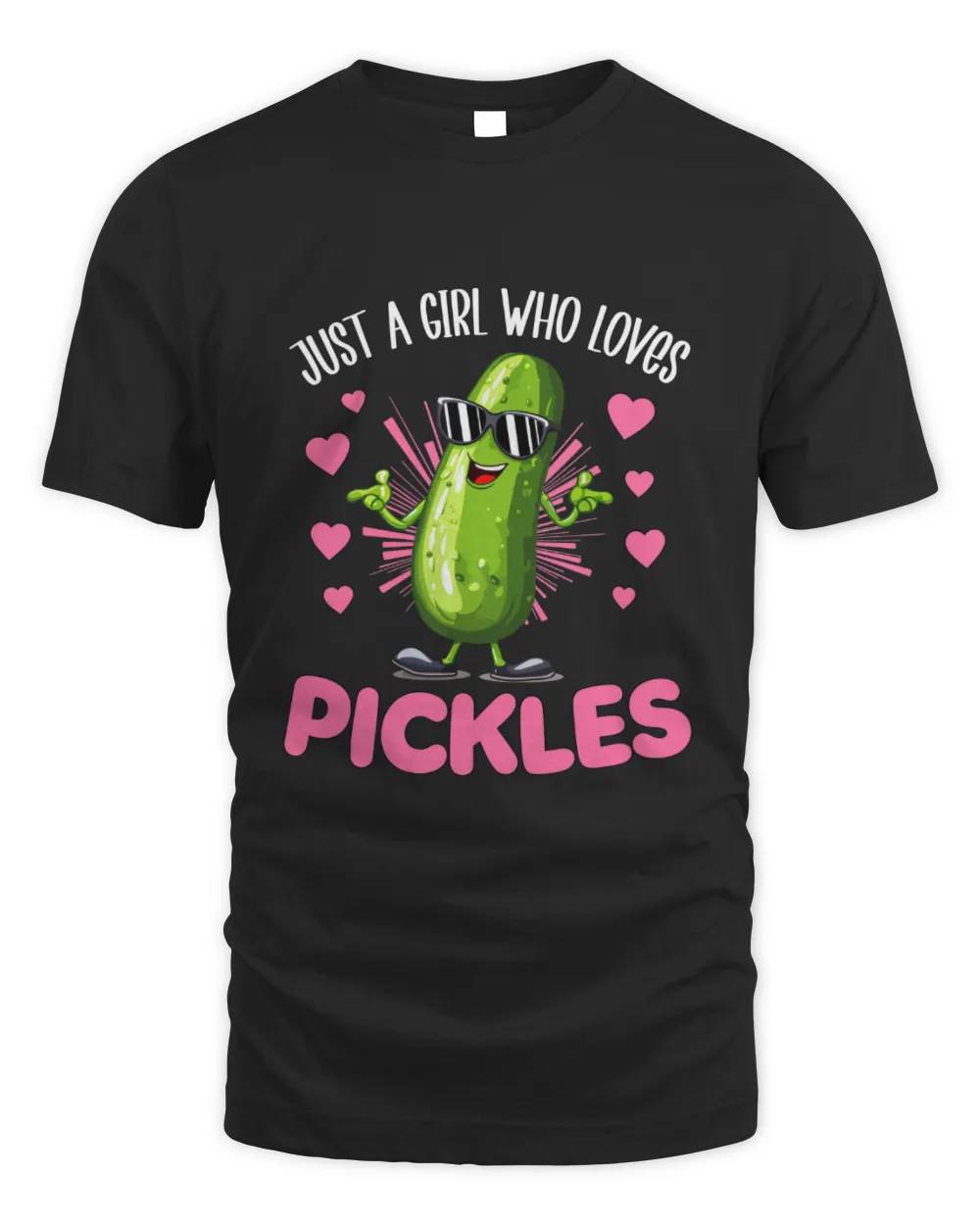 Just A Girl Who Love Pickles Unisex Standard T-Shirt (Overnight) black s
