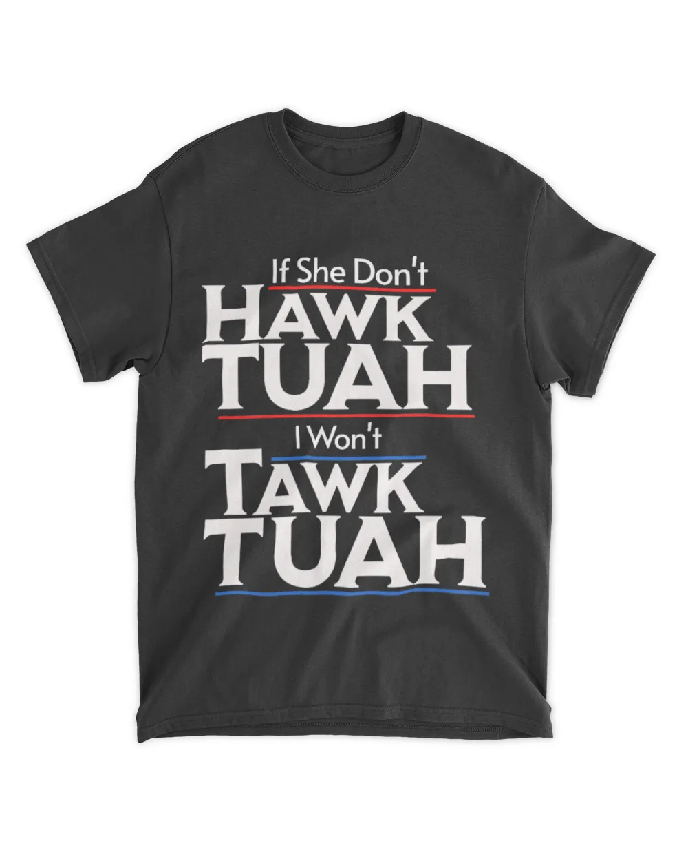 If She Wont Hawk Tuah I Wont Tawk Tuah T-Shirt Unisex Standard T-Shirt (Overnight) black s