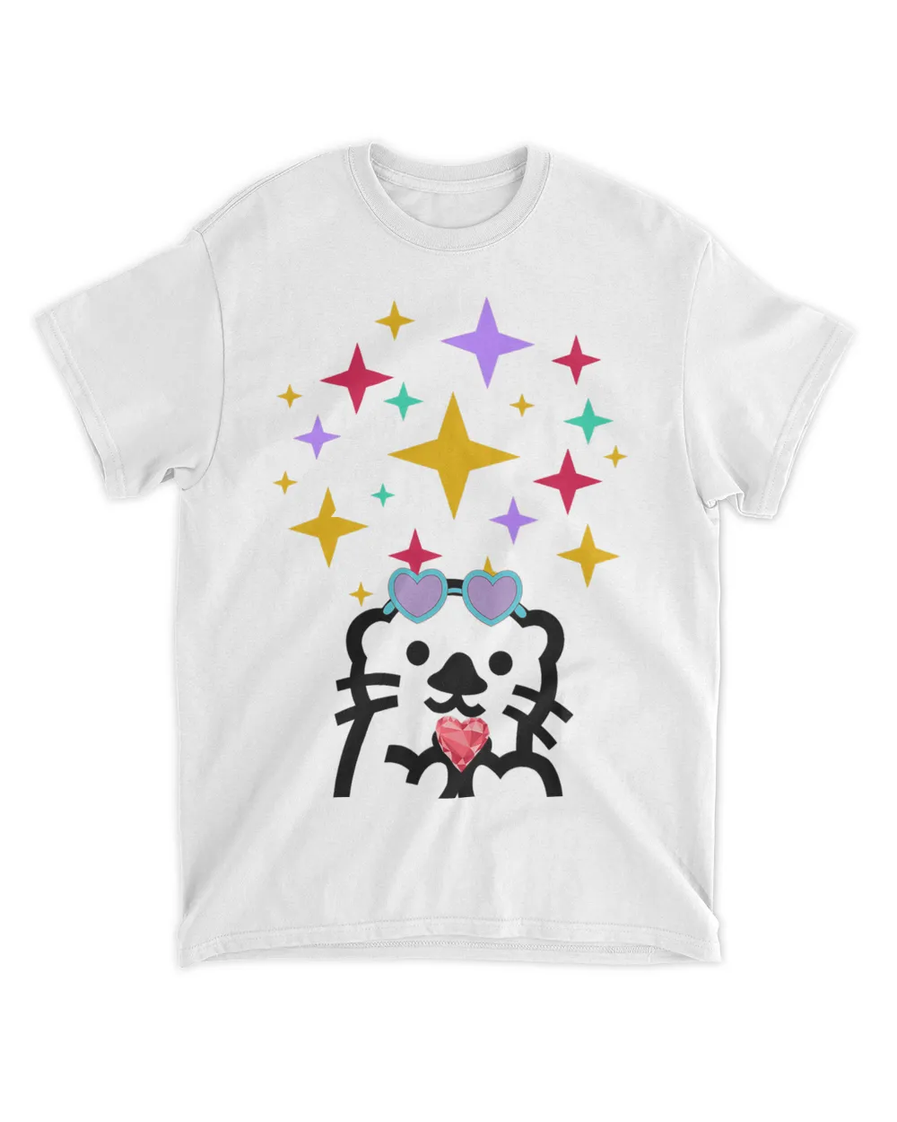 Cute Otter Star Heart Sunglasses Red Yellow Purple Green Top