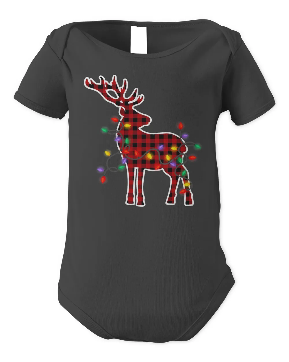 Deer Red Plaid Buffalo Deer Christmas Lights Pajamas Family Xmas 62