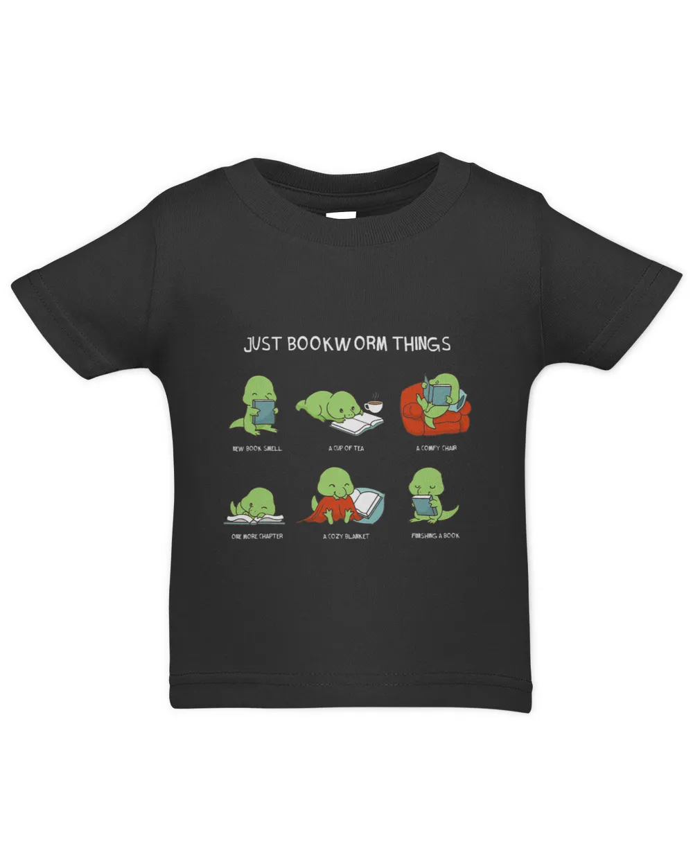 Just Bookworm Things TRex Dinosaur Reading Books Dino