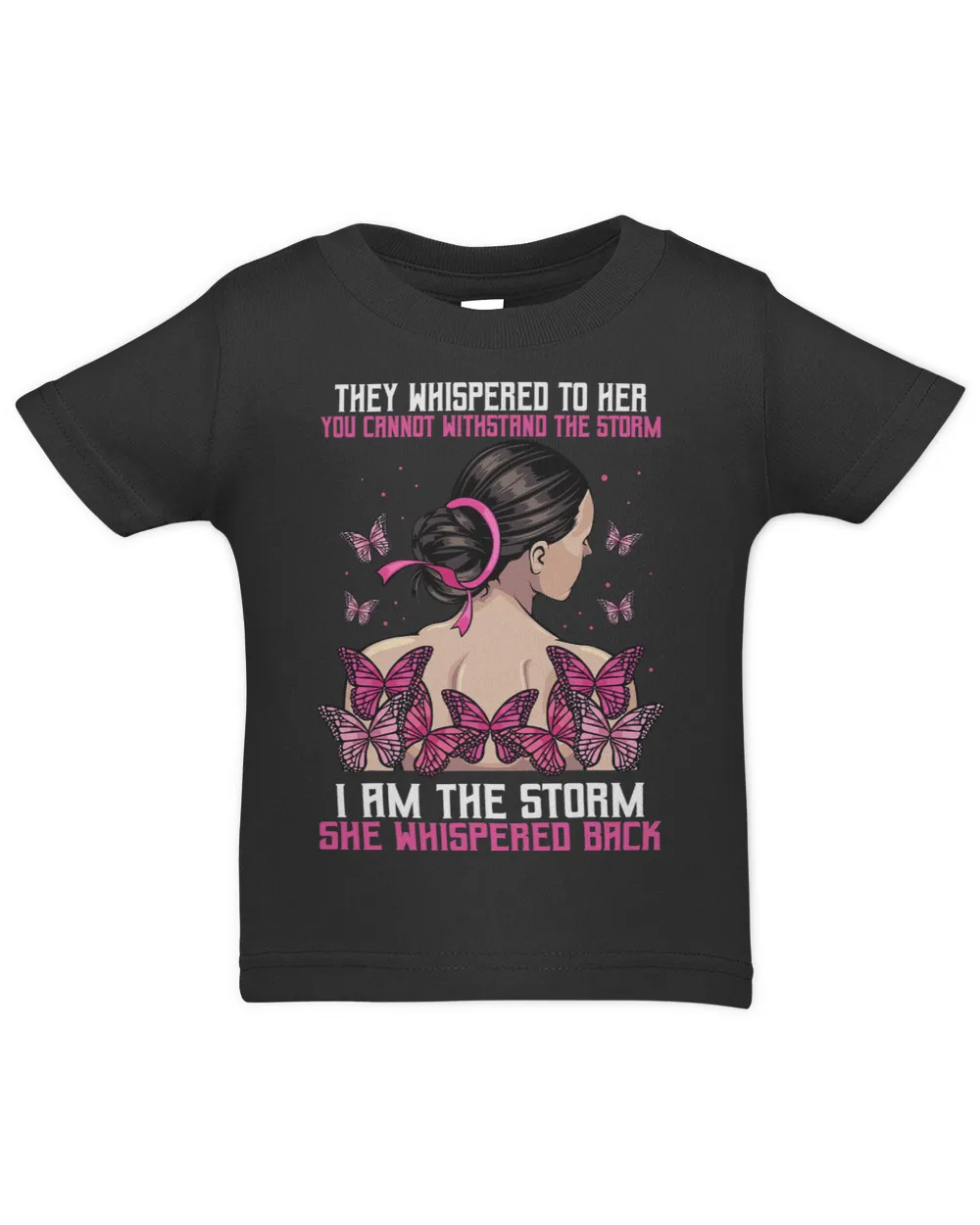 I Am The Storm Breast Cancer Awareness Pink Ribbon Butterfly