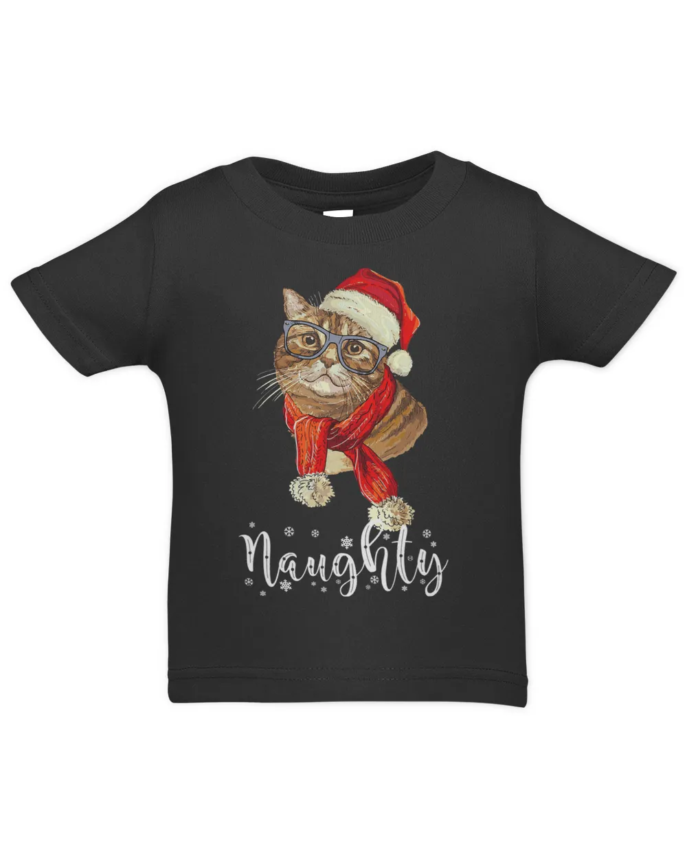 Naughty Funny Christmas Cat Lovers Santa Hat Scarf Holiday 186