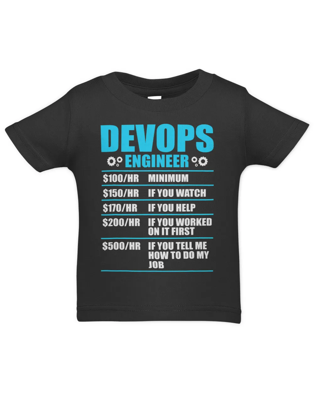 Sys admin and developer Design for a Cloud devops engineer 3 Infant Jersey T-Shirt black 6m