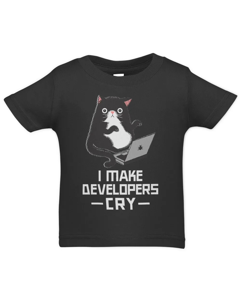 Funny QA Shirt IT Shirt QA Merch for QA Engineer QA Tester Infant Jersey T-Shirt black 6m
