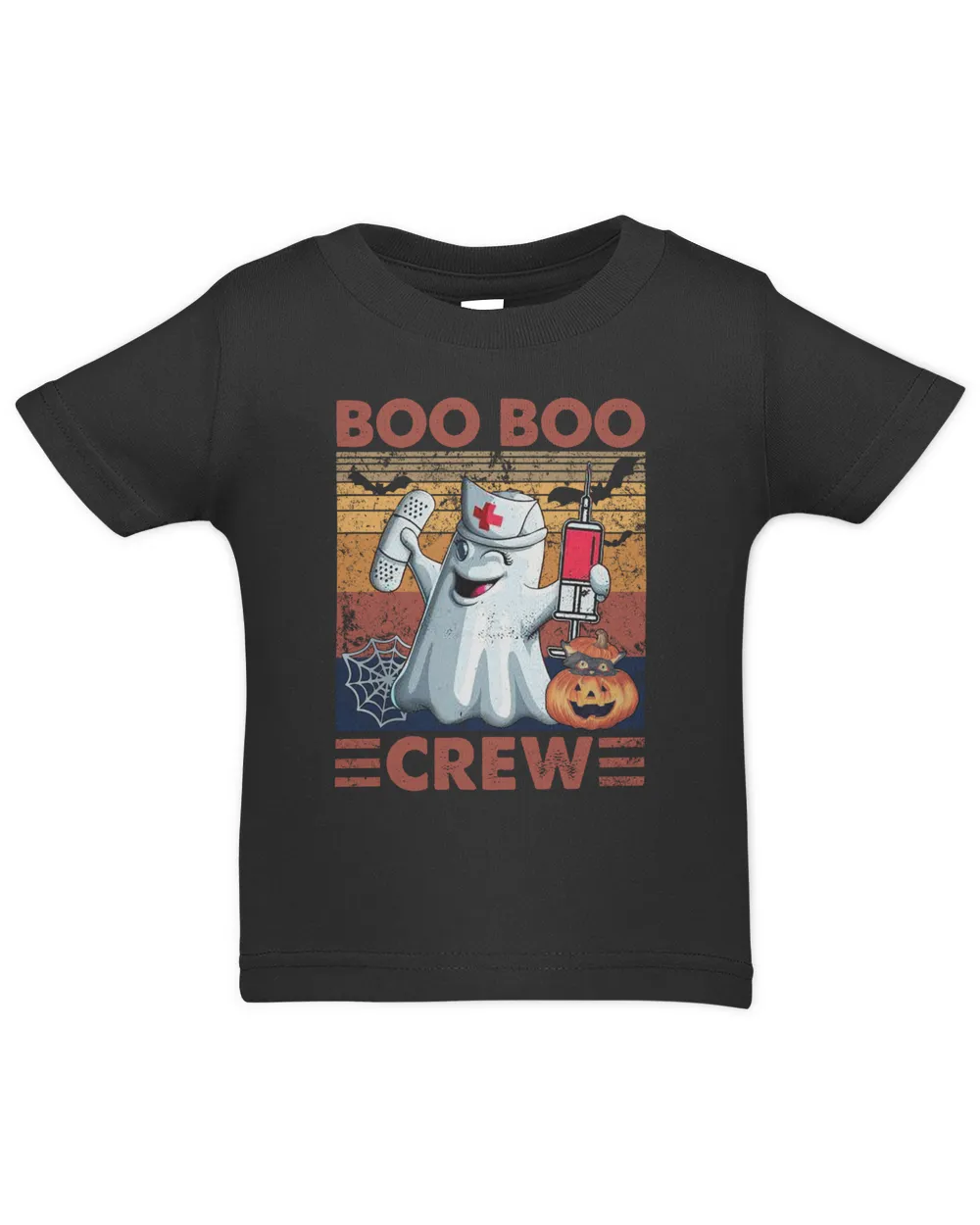 Boo Boo Crew Funny Nurse Halloween Ghost Costume RN Vintage T-Shirt