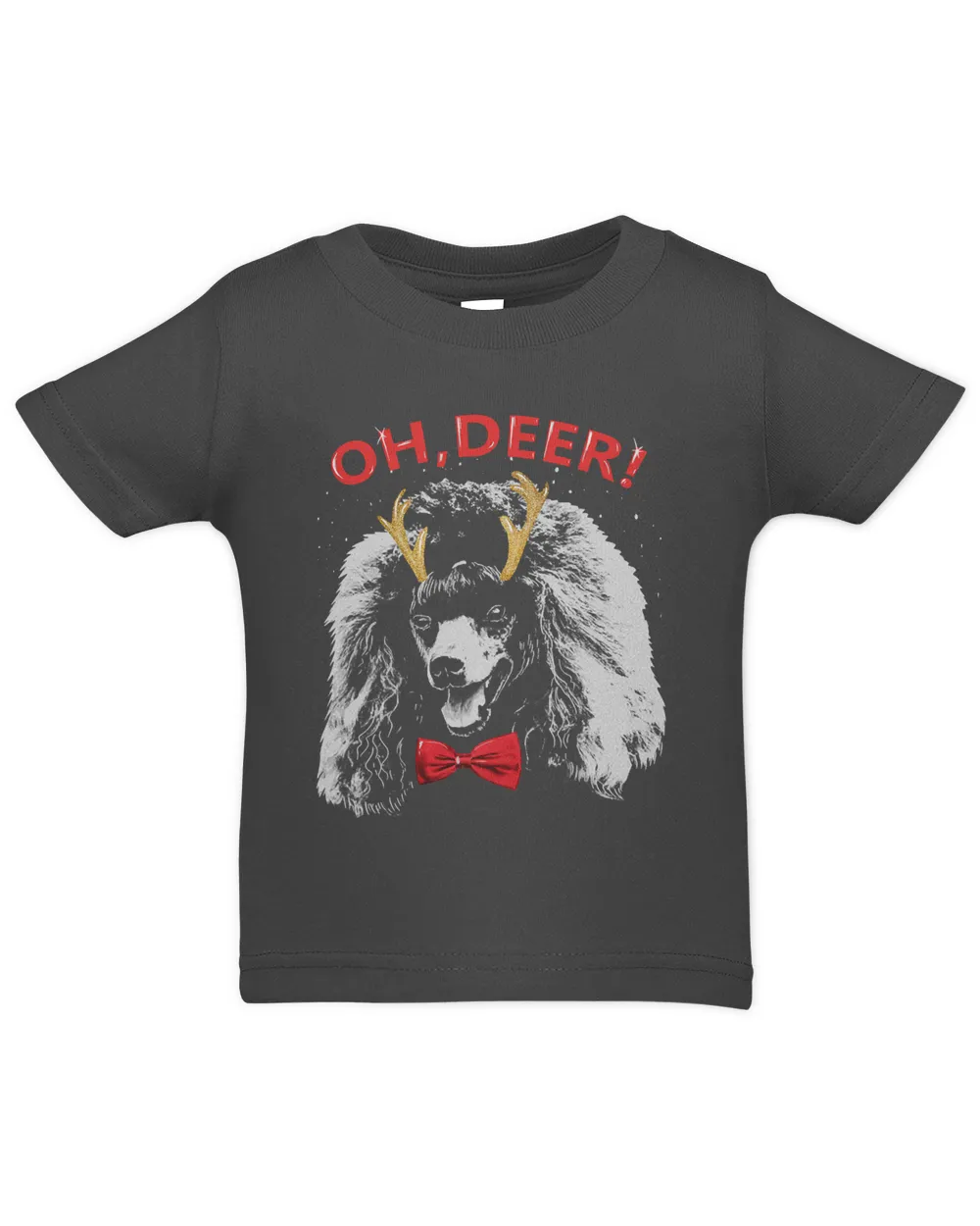 Oh Deer poodle Xmas Red Bowtie