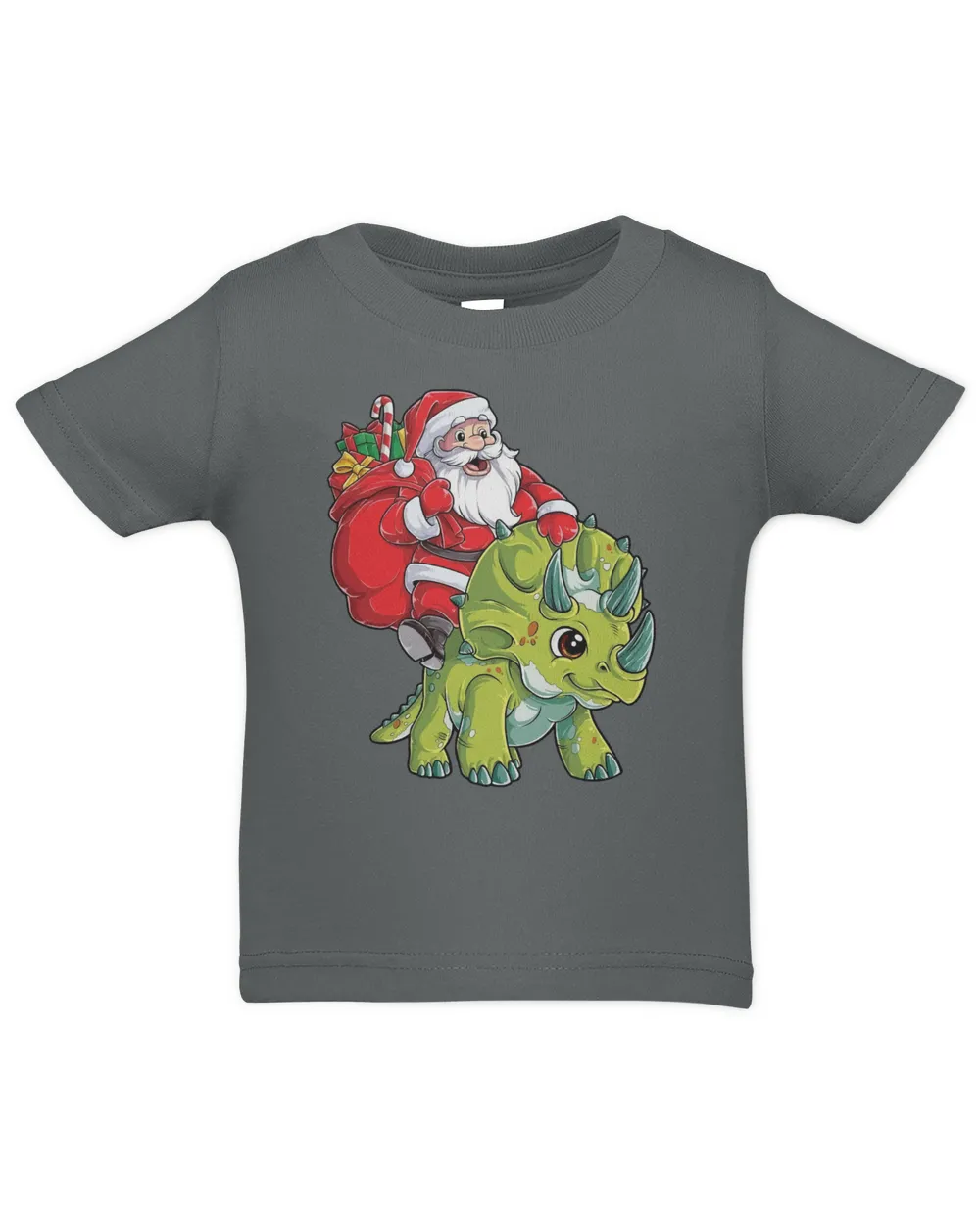 Santa Riding Dinosaur Christmas