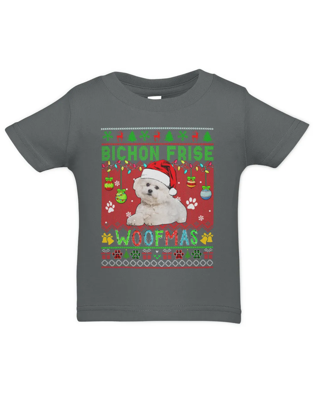 Bichon Frise Christmas Woof Santa Bichon Frise Dog Lover 49