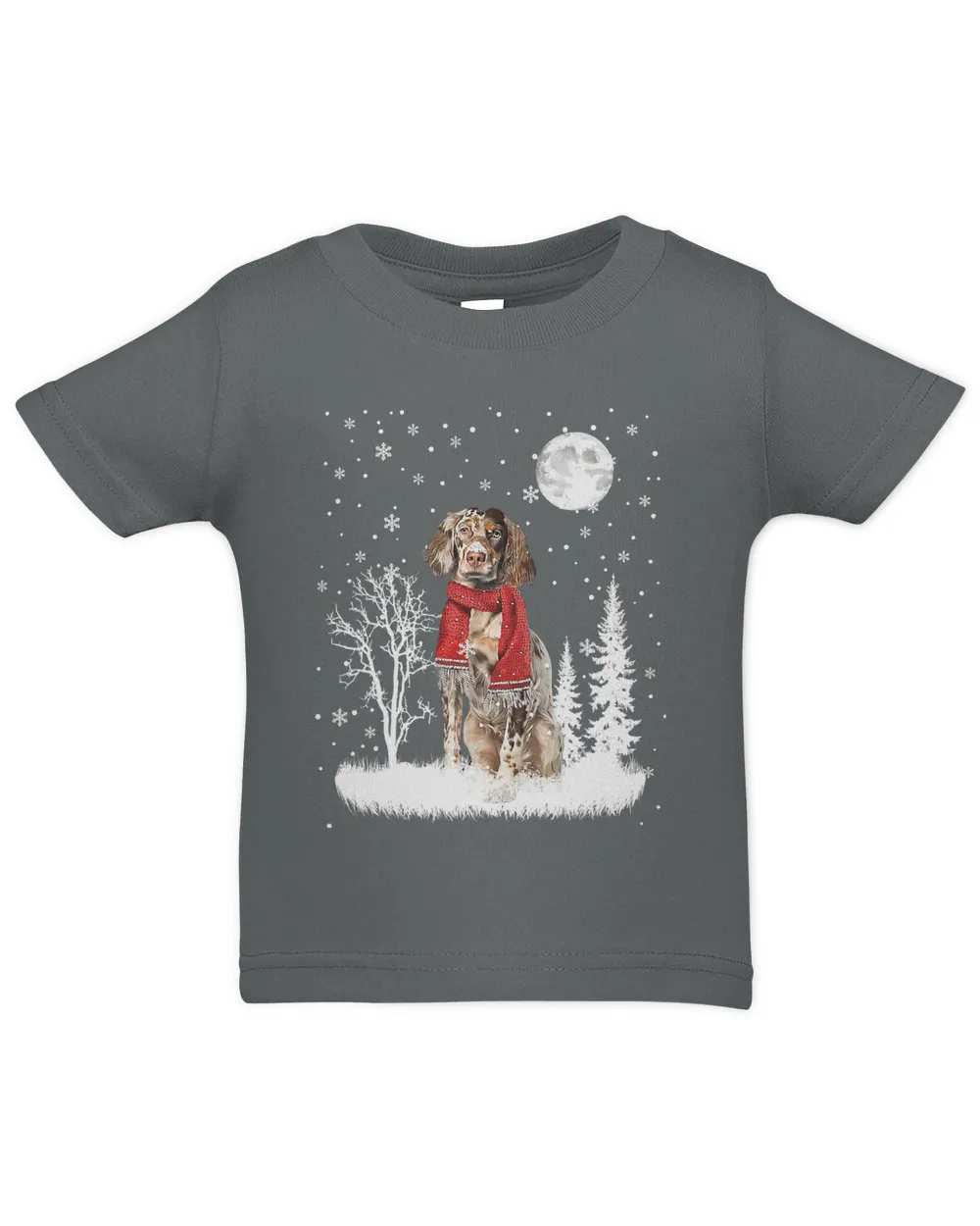 English Setter Under Moonlight Snow Christmas Pajama 301