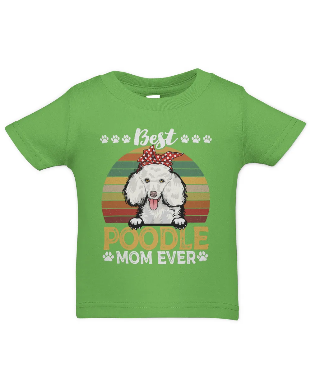 Best Poodle Mom Ever Vintage Dog Paw Mothers Day