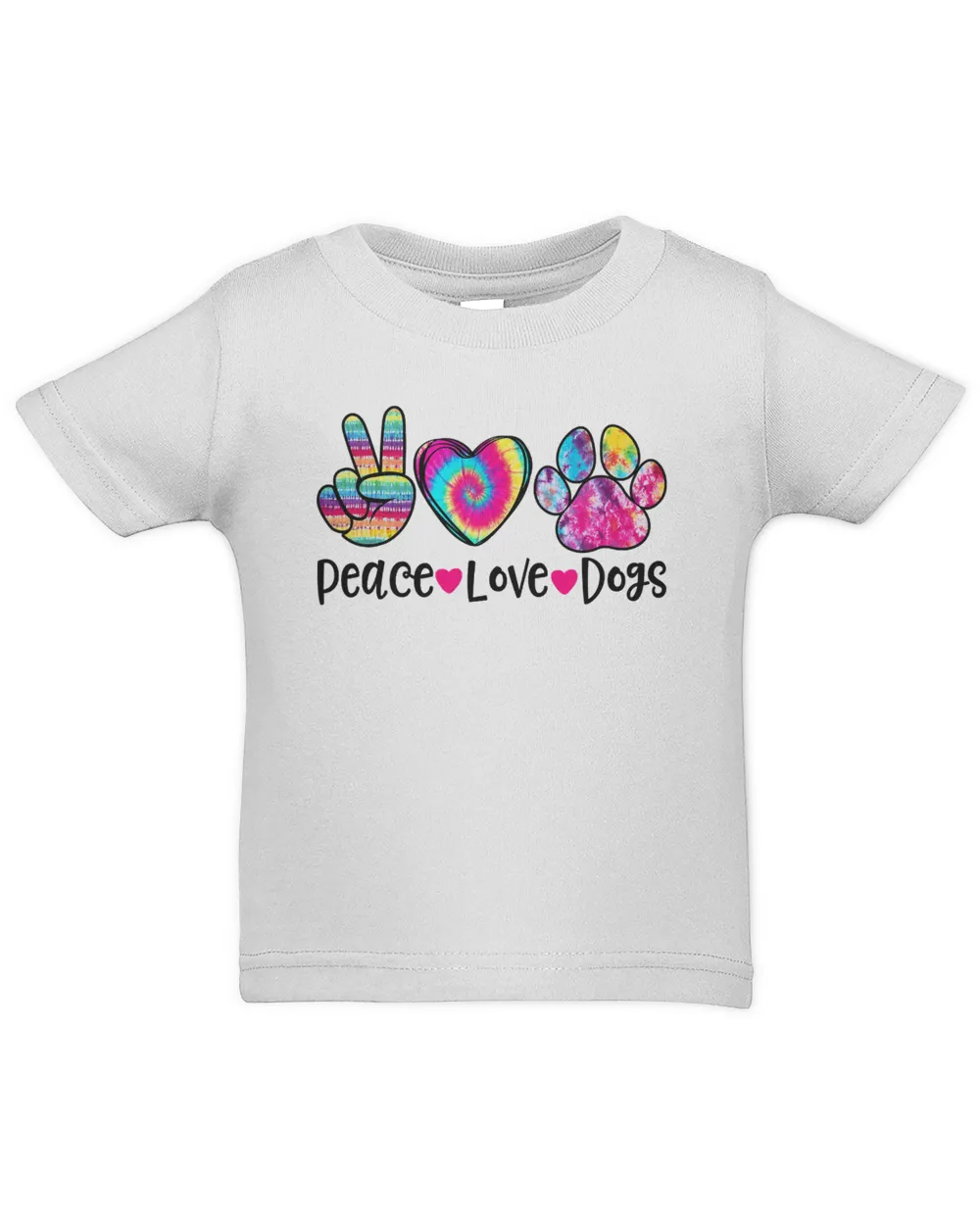 Peace Love Dogs Tie Dye Dog Paw Dog Mom Mother's Day T-Shirt