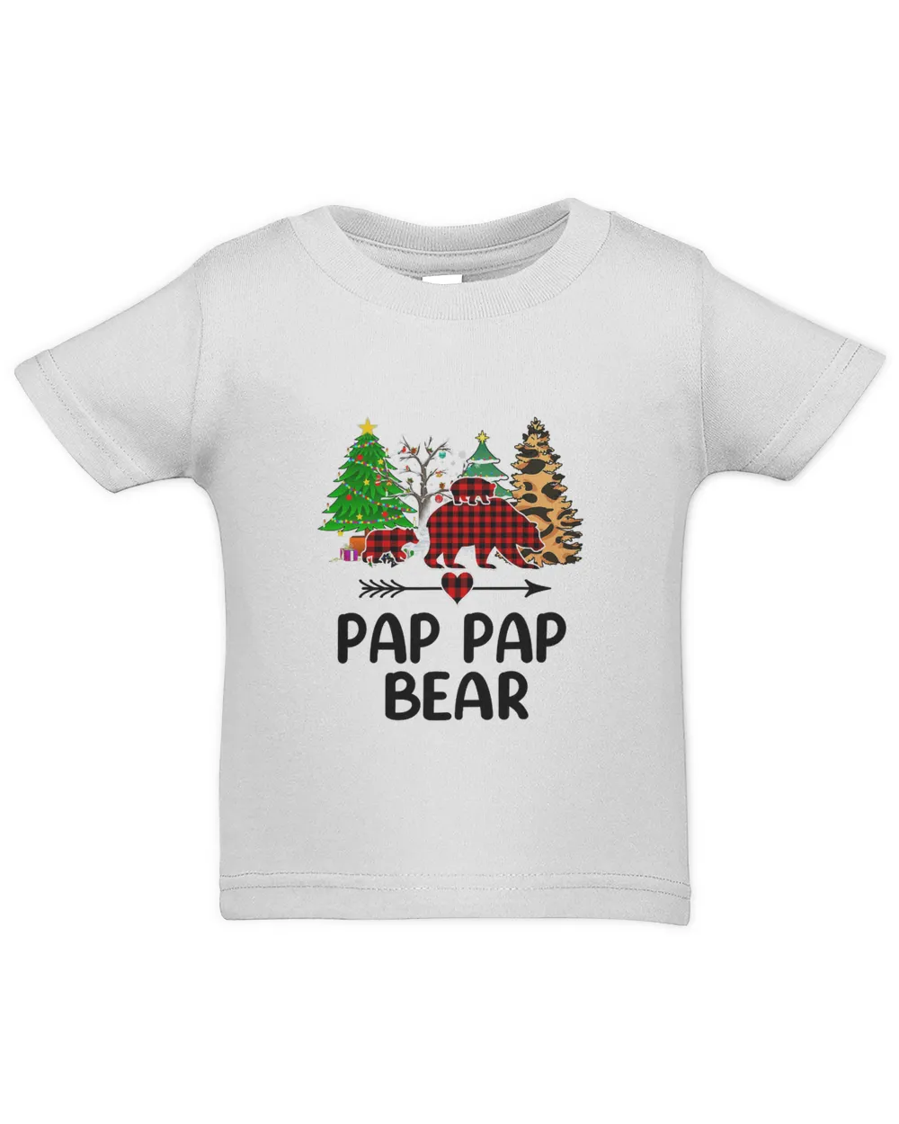 Red Plaid Pap Pap Bear Matching Buffalo Pajama Family T-Shirt