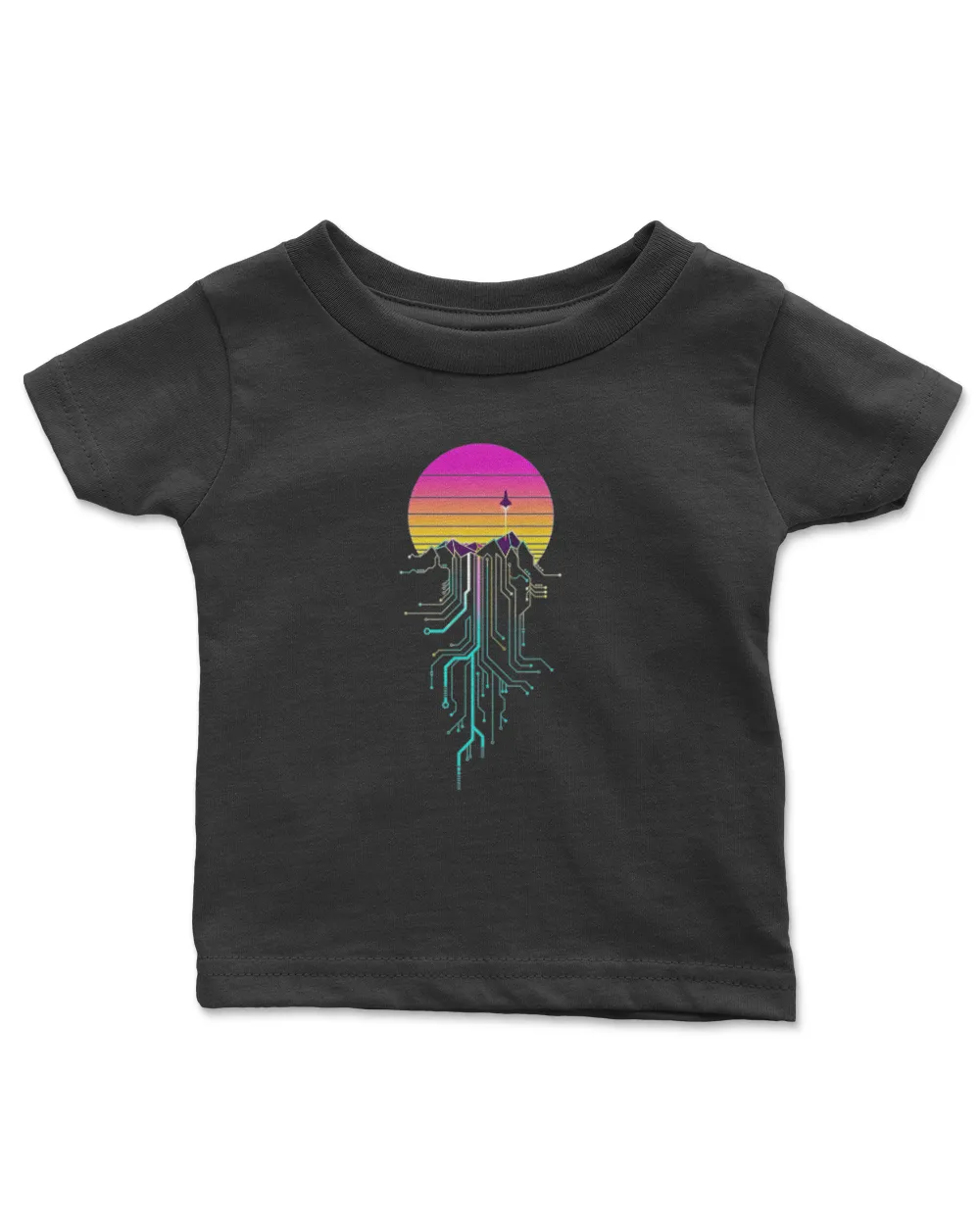 Synth Mountain Sunrise Classic T-Shirt Infant Jersey T-Shirt black 6m