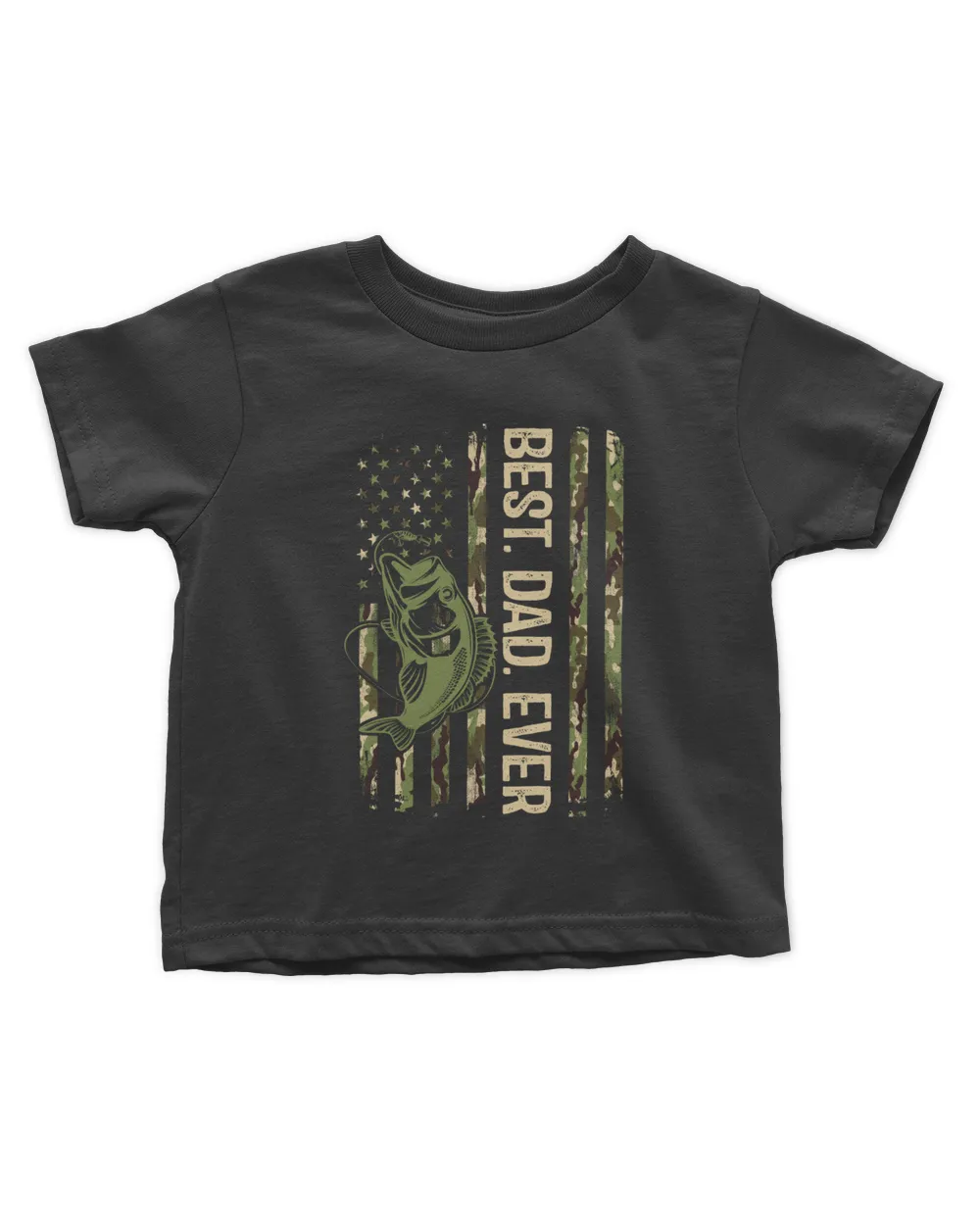 Best Dad Ever American US Flag Camouflage Fathers Day Dad Fishing Fish