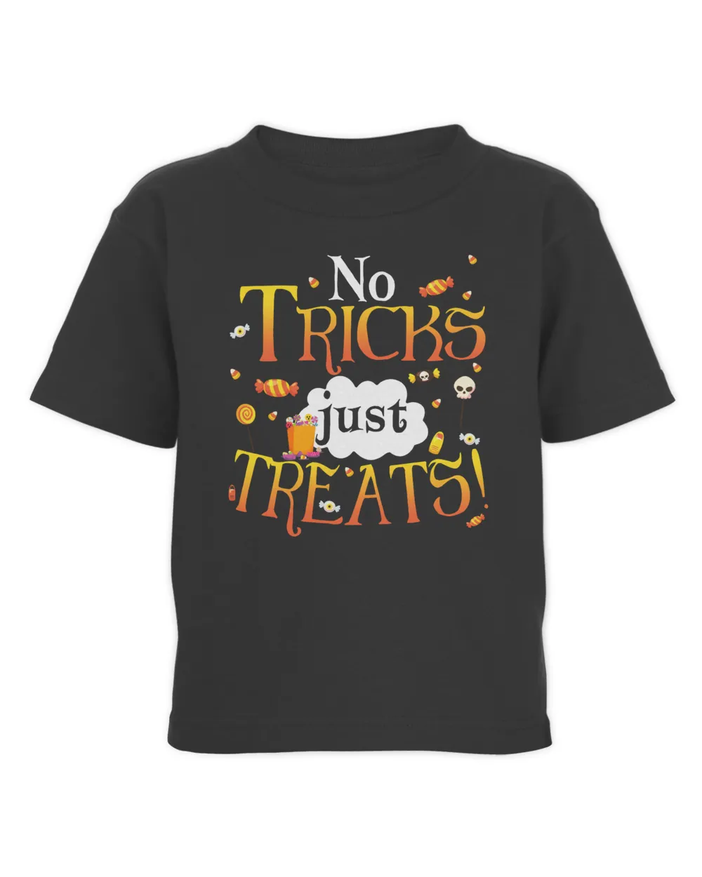 No Tricks Just Treats- Baby Shirts Toddler Cotton Jersey T-Shirt black 2t