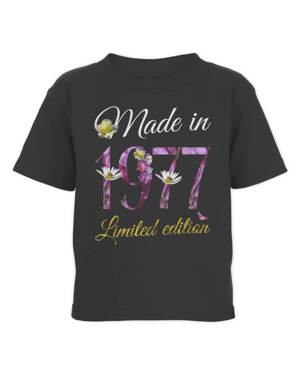 Made in 1977 Tee 45 Year Old Floral 1977 45th Birthday Gift