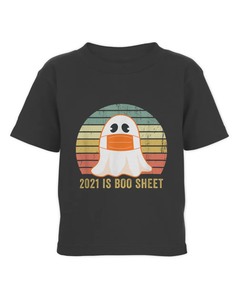 2021 Is Boo Sheet Funny Ghost in Mask Vintage Halloween