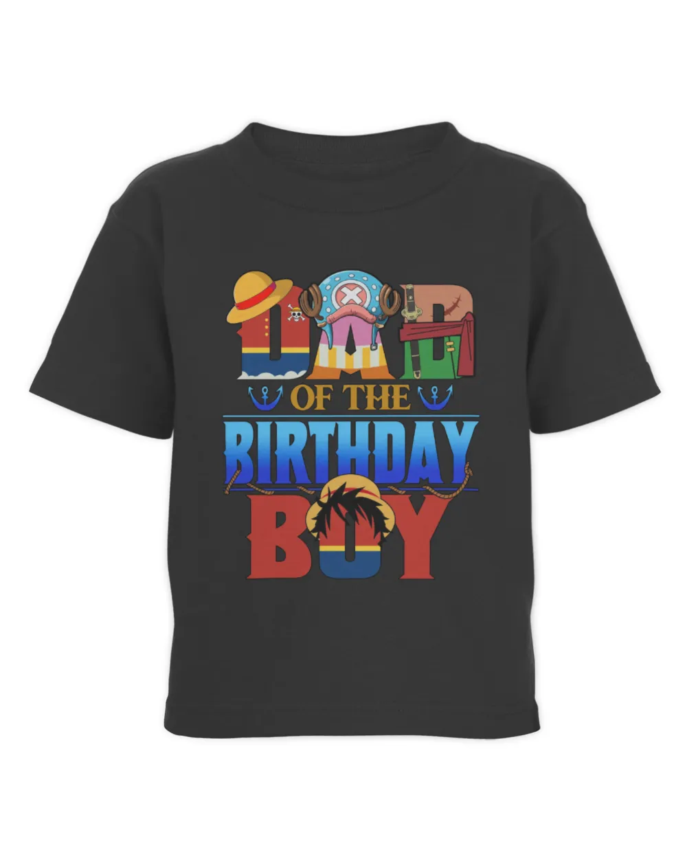 Dad Of The One Piece Birthday Boy Toddler Cotton Jersey T-Shirt black 2t