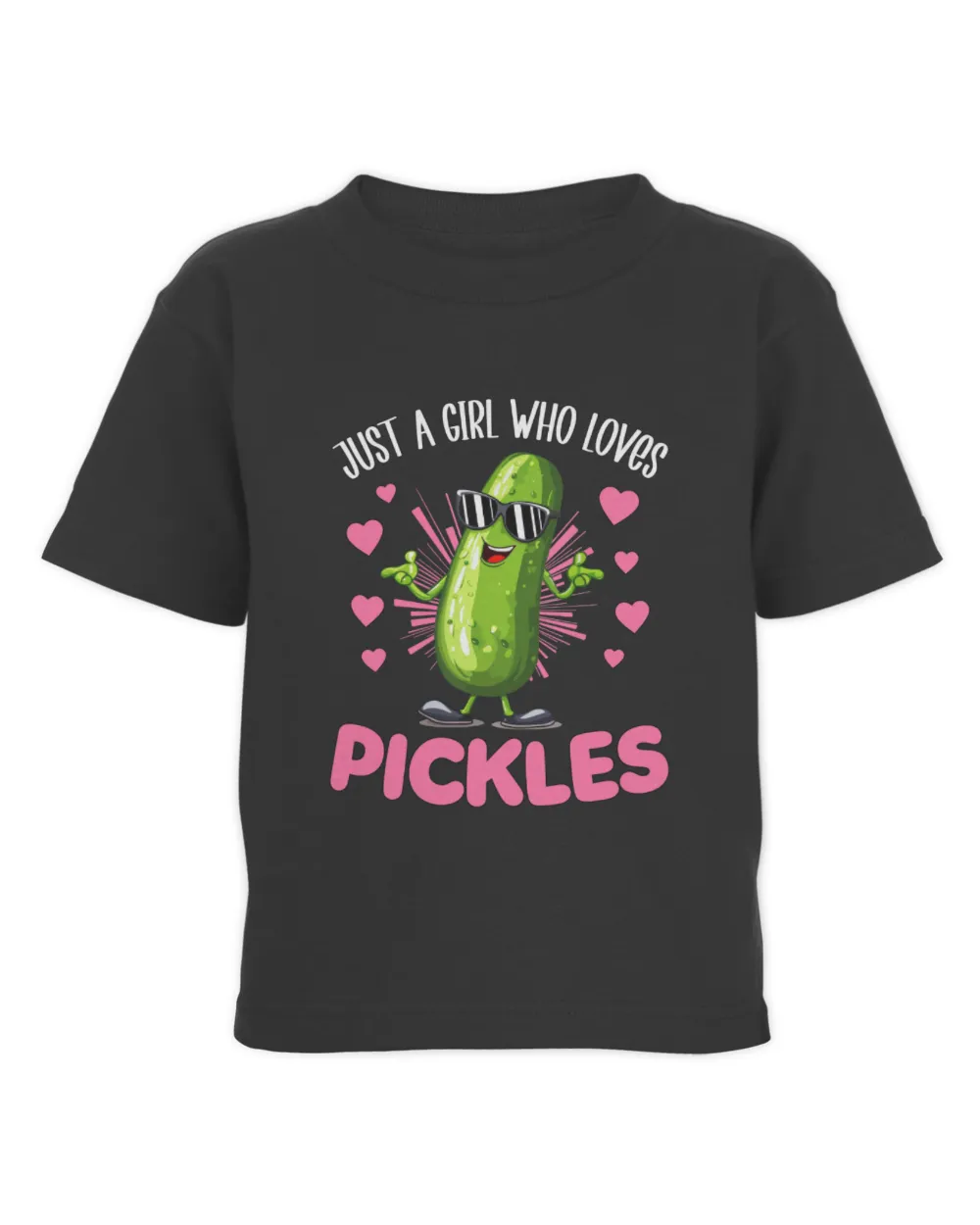 Just A Girl Who Love Pickles Toddler Cotton Jersey T-Shirt black 2t