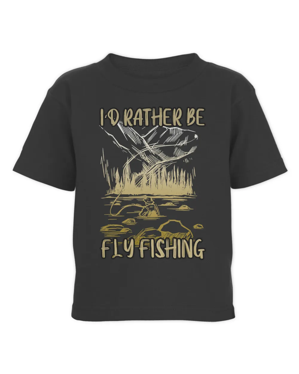 Fishing Fly Fisher in the Water I'd Rather be Fly Fishing 349 Fisher