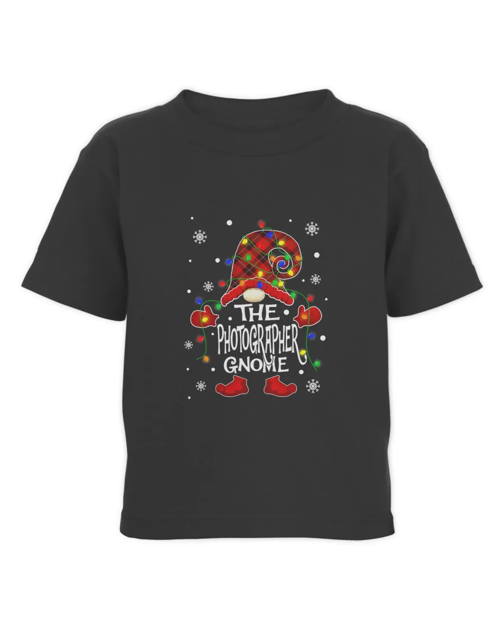 The Photographer Gnome Matching Family Group Christmas Light T-Shirt