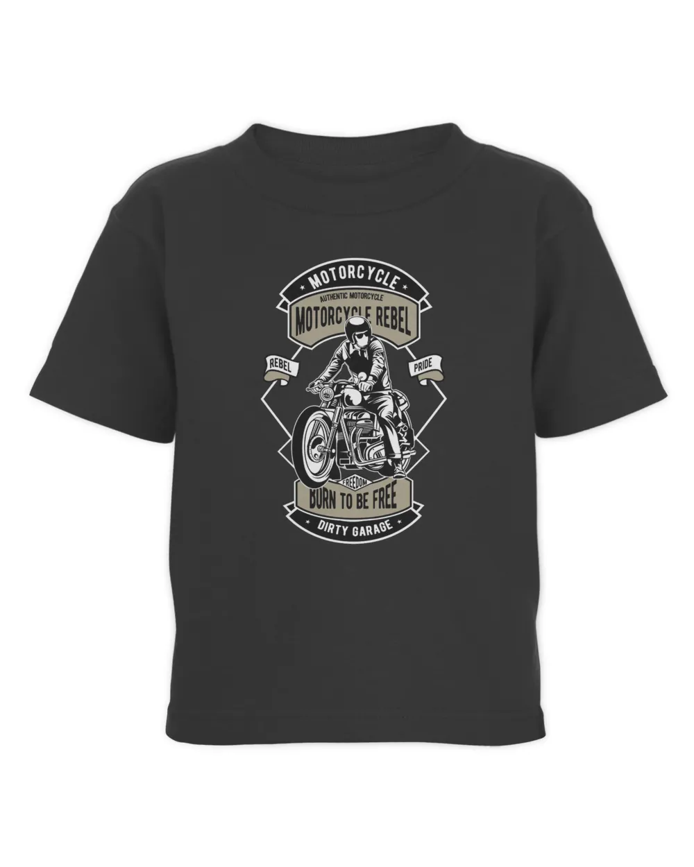 Motorcycles Rebel Bor To Be Free Toddler Cotton Jersey T-Shirt black 2t