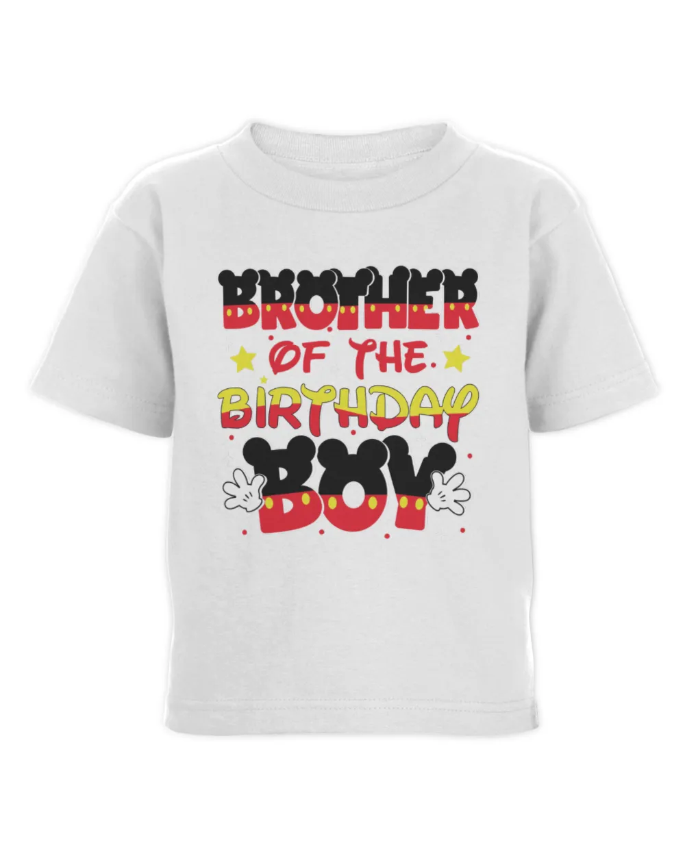 Brother Of The Birthday Boy Mickey Toddler Cotton Jersey T-Shirt white 2t