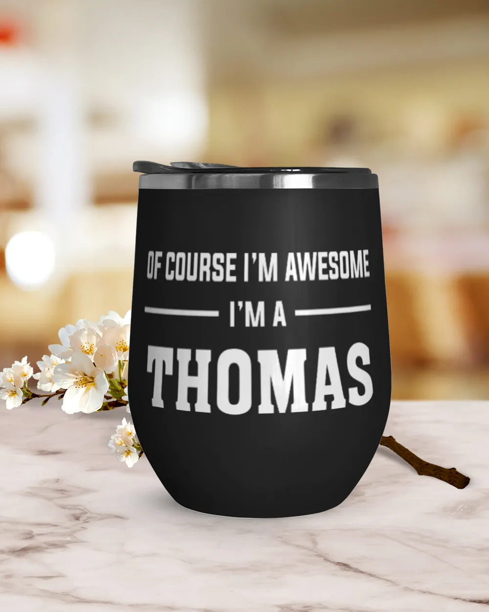 USL-25-Thomas Wine Tumbler (12 oz) black 12oz