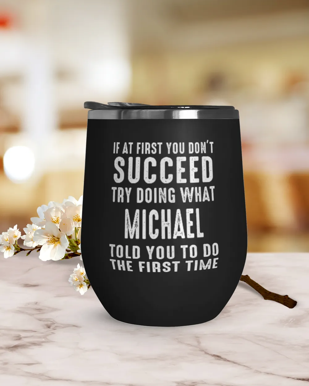 USL-39-Michael Wine Tumbler (12 oz) black 12oz