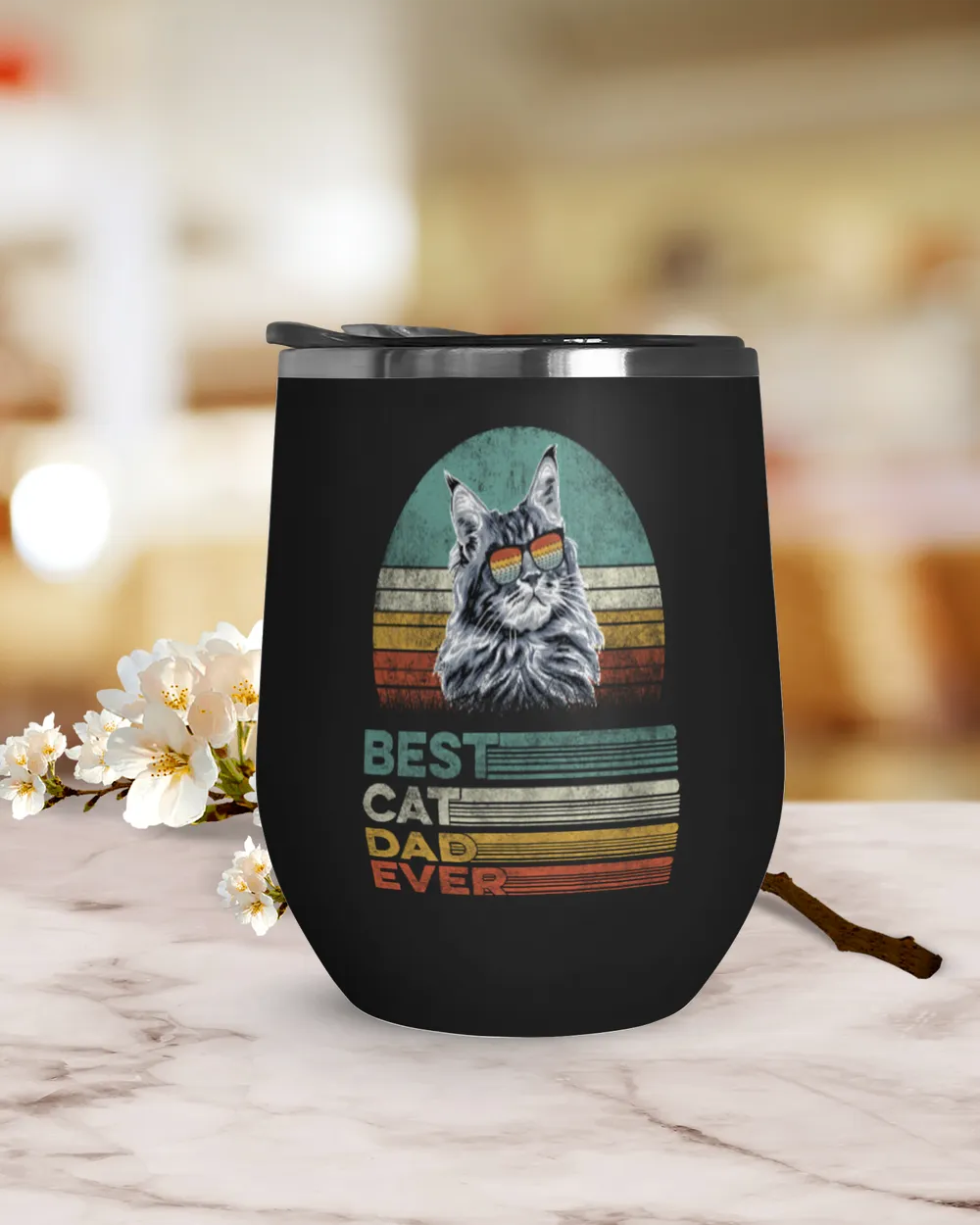 Vintage Best Cat Dad Ever Funny Cat Kitty Kitten Daddy Father's Day Gift