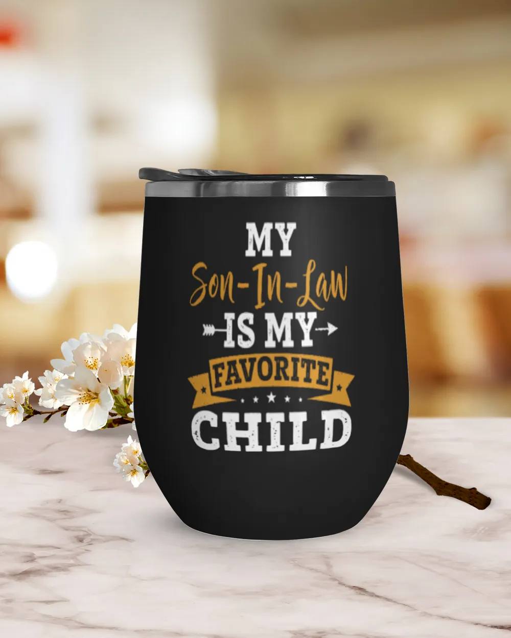 My Son-in-Law is My Favorite Child Ceramic Mug, Funny Mother In Law Coffee Mug, Gift For Mother-in-Law or Father in-Law Birthday Wine Tumbler (12 oz) black 12oz