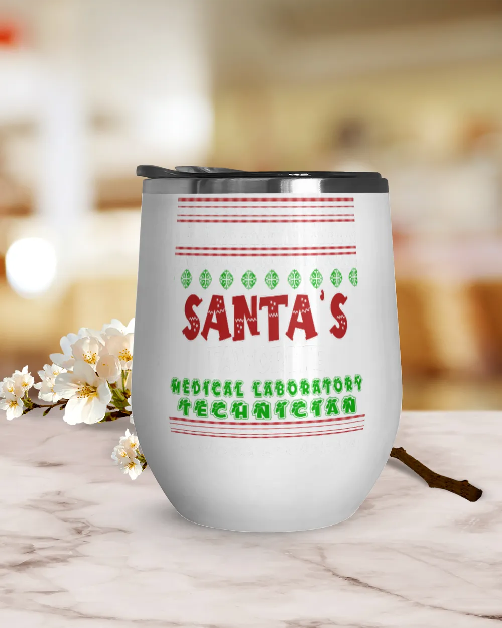 Santa Favorite Medical Laboratory Technician Wine Tumbler (12 oz)