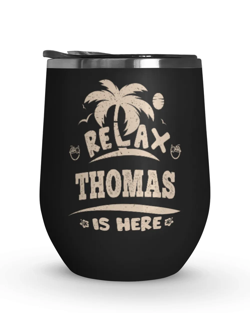 USL-96-Thomas Wine Tumbler (12 oz) black 12oz