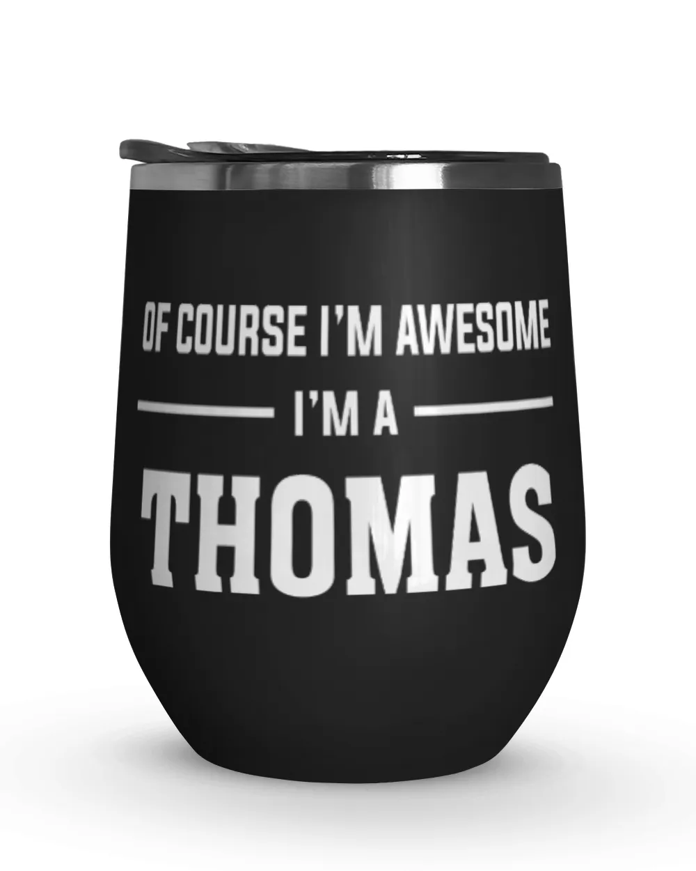 USL-25-Thomas Wine Tumbler (12 oz) black 12oz