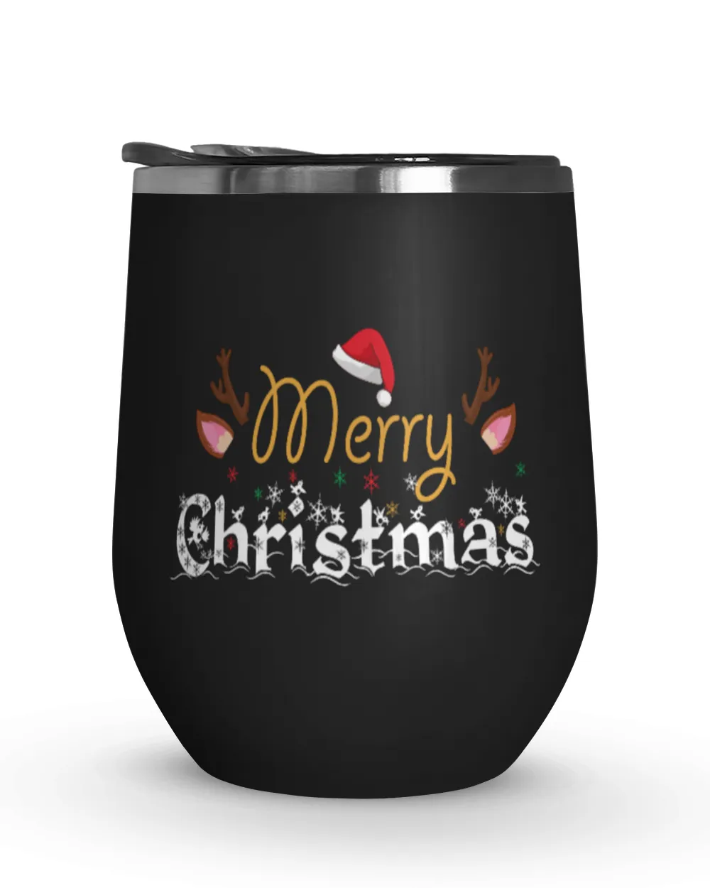 Merry Christmas Wine Tumbler (12 oz)