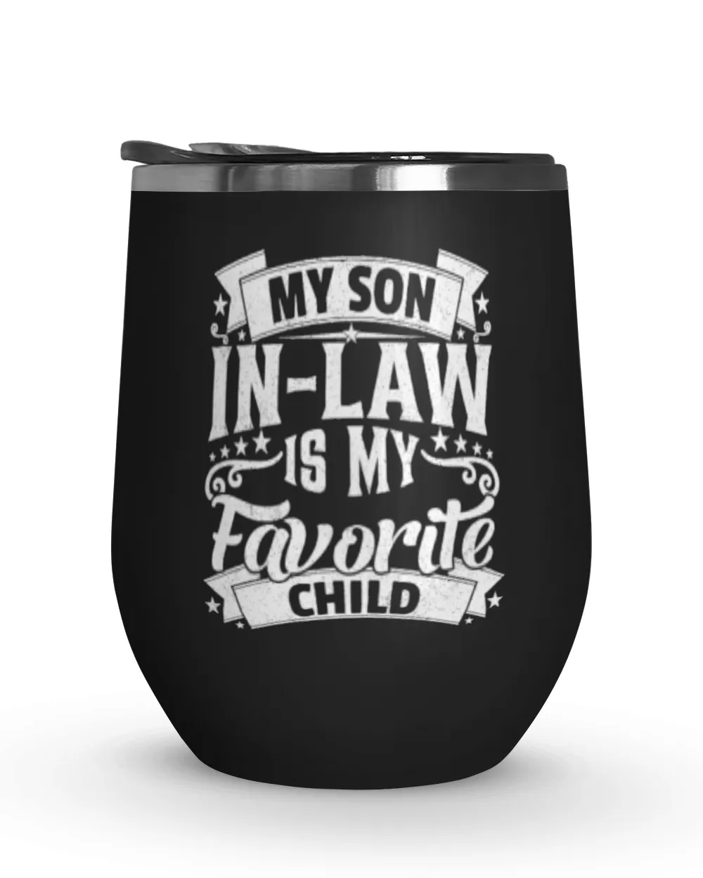 My Son-in-Law is My Favorite Child Ceramic Mug, Funny Mother In Law Coffee Mug, Gift For Mother-in-Law or Father in-Law Birthday Wine Tumbler (12 oz) black 12oz