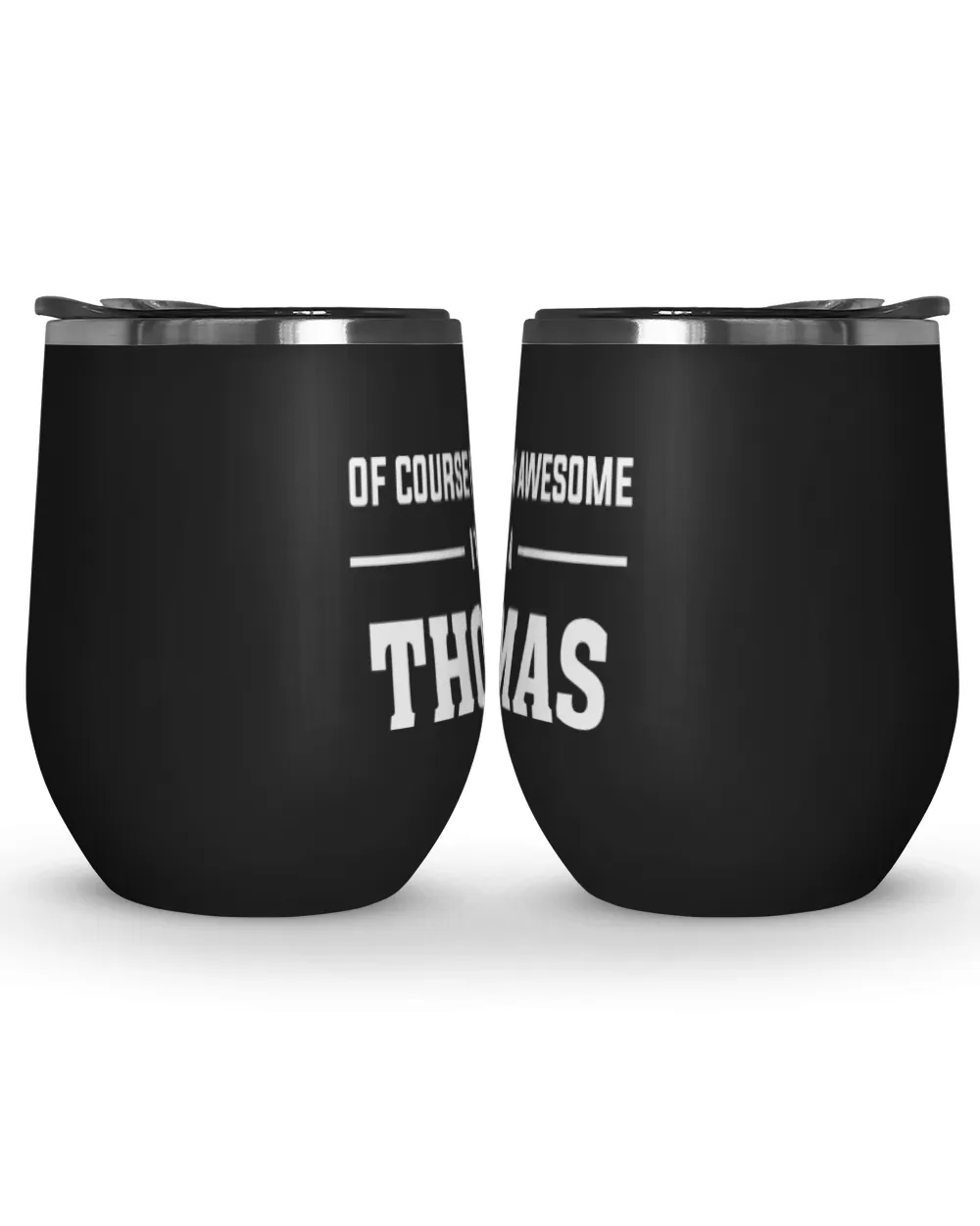 USL-25-Thomas Wine Tumbler (12 oz) black 12oz