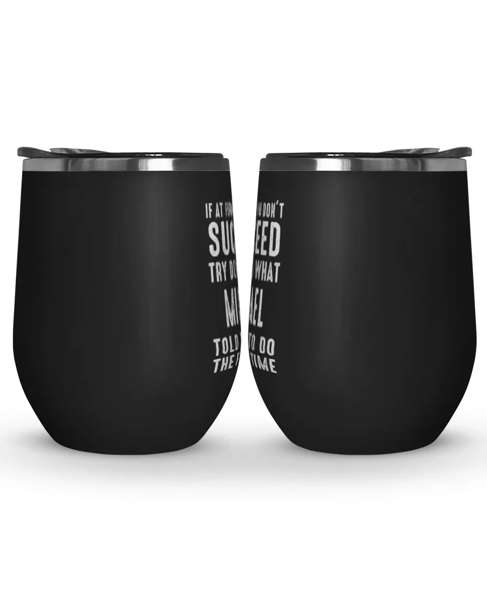 USL-39-Michael Wine Tumbler (12 oz) black 12oz