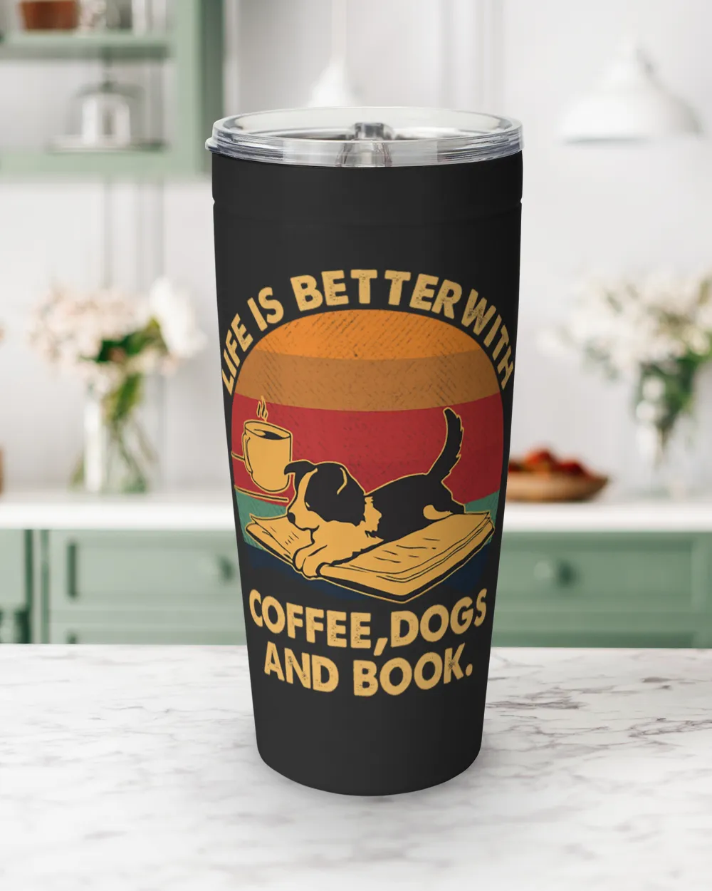 Coffee Dog And Book Life is better with coffee dogs and books vintage  Senlina-T